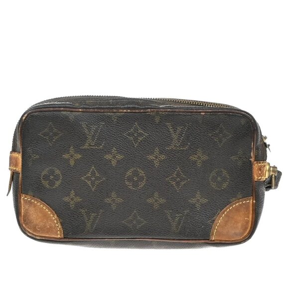 LOUIS VUITTON Marly Dragonne PM Clutch Hand Bag Monogram Leather M51827 01KB420 - Picture 3 of 13